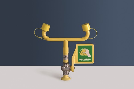 žltá stolová laboratórna očná sprcha CA3500 bez výlevky s pákou - havarijná sprcha