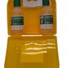 Sapem Safety Eyewash Kit - žltý nástenný kufrík otvorený s očnými vodami a zrkadielkom