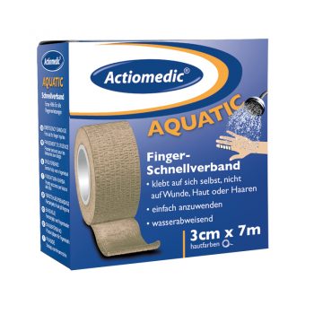 krabička Actiomedic Aquatic so samolepiacim vodeodolným rýchloobväzom telovej farby